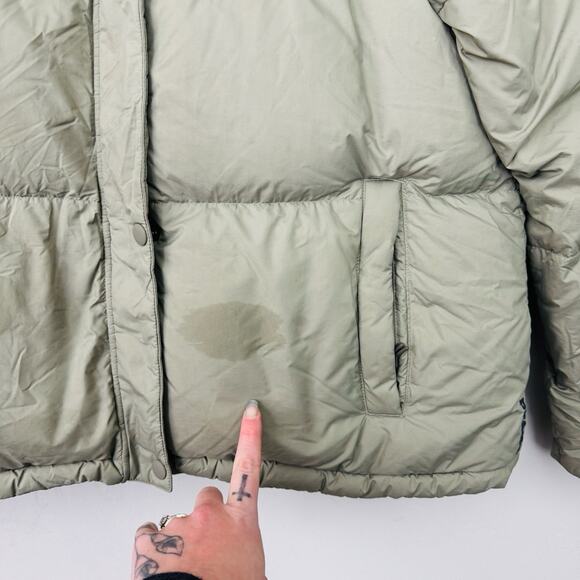 PrAna Hellebore Sage Puffer Coat Zip And Button Up Women’s Size M - Picture 2 of 11
